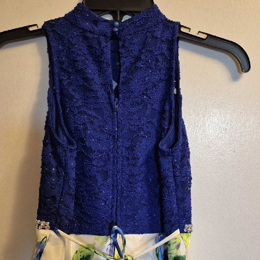 Xtraordinary Blue and White Ruffled Tiered Sundress